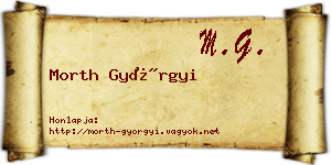 Morth Györgyi névjegykártya